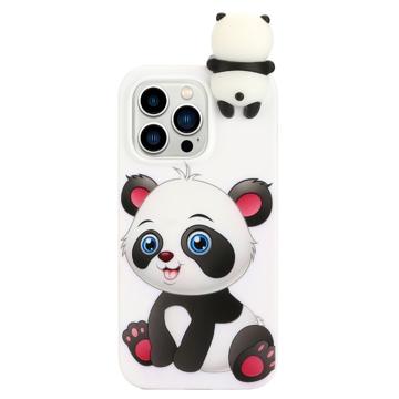 3D Ábra Sorozat iPhone 14 Pro TPU Tok - Aranyos Panda