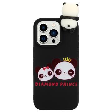 3D Ábra Sorozat iPhone 14 Pro TPU Tok - Két Panda