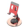 Tablet Stand 360-degree Rotating Aluminum Alloy Desktop Holder Foldable Mobile Phone Stand Adjustable Tablet Mount - Red