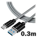 Taktikai gyorskötél töltőkábel - USB-A/USB-C - 0,3 m