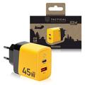 Tactical Microgrid GaN 45W Wall Charger - PD3.0 USB-C, QC3.0 USB-A