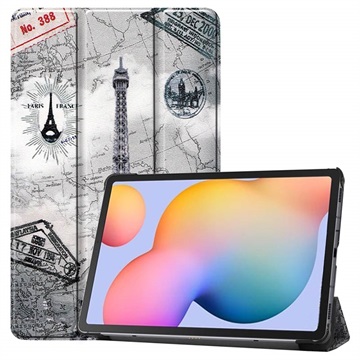 Három hajtható sorozatú Samsung Galaxy Tab S6 Lite 2020/2022/2024 tok – Eiffel-torony