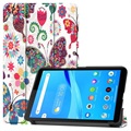 Tri-fold Series Lenovo Tab M7 fóliás tok - pillangók / virágok