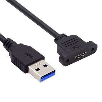 U3-083-AM 50 cm-es A típusú USB 3.0 hím és Micro 3.0 B típusú női átalakító 5Gbps csavaros hosszabbítókábel