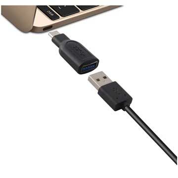 USB 3.0 / USB 3.1 Type-C Ksix adapter - fekete