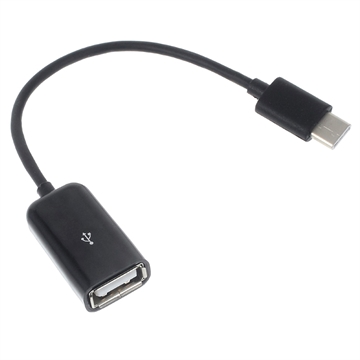 USB 3.1 Type-C / USB 2.0 OTG Kábeladapter - 15cm - Fekete