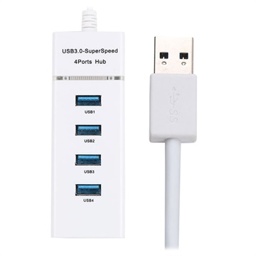 Univerzális 4 portos SuperSpeed USB 3.0 hub - fehér