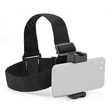 Universal Phone & Camera Head Strap Mount/Holder - Black