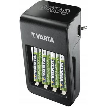 Varta LCD Plug Charger+ Battery Charger w. 4x R6/AA Batteries