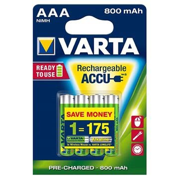 Varta Ready2Use újratölthető AAA akkumulátorok - 800 mAh