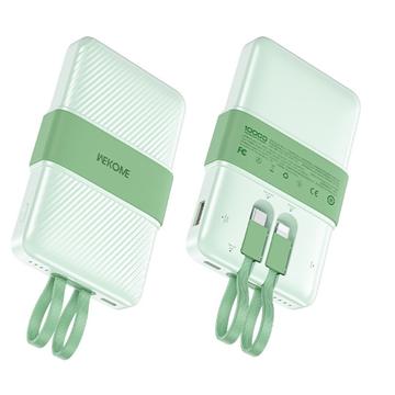 WEKOME WP-55 10000mAh Power Bank Cabled Design 22.5W Fast Phone Portable Charger - Green