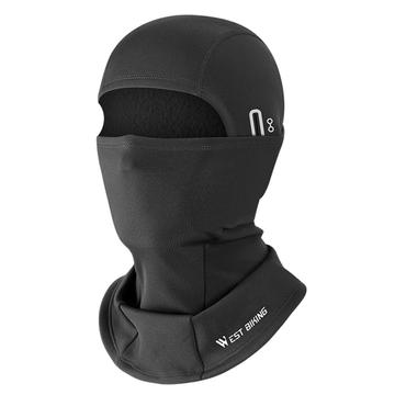 WEST BIKING YP0201343 Szélálló kerékpáros sál Thermal Neck Gaiter Meleg lélegző nyakvédő fejfedő szemüveglyukakkal - Fekete