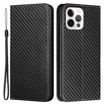 iPhone 14 Pro Max Wallet Case - Carbon Fiber - Black