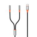 XO NB-R269B 2-in-1 audio cable - USB-C / 2x3.5mm - 1.2m - Black