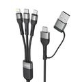 XO NB254 6-in-1 Charging Cable - USB-C, Lightning, MicroUSB, USB-A - 1.2m - Black