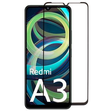 Xiaomi Redmi A3 teljes fedésű edzett üveg képernyővédő fólia - Fekete él