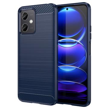 Xiaomi Redmi Note 12/Poco X5 Szálcsiszolt TPU Tok - Szénszálas - Kék