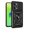 Xiaomi Redmi Note 12 Pro Rotary Ring Hybrid Case with Camera Shield - Black