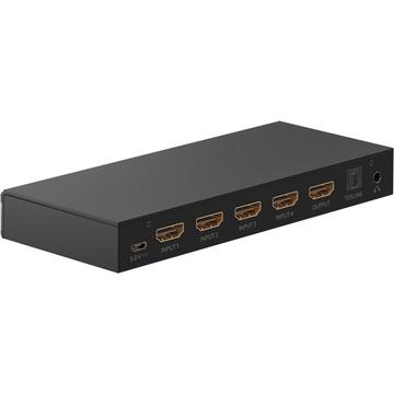 HDMI™-omkopplare 4 till 1 med ljudutgång (4K @ 60 Hz)