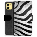 iPhone 11 Premium Wallet tok - Zebra