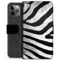 iPhone 11 Pro Max Premium pénztárca tok - Zebra