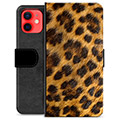 iPhone 12 mini prémium pénztárca tok - Leopard