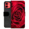 iPhone 12 mini prémium pénztárca tok - Rose