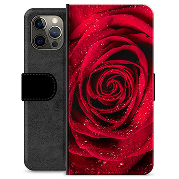 iPhone 12 Pro Max Premium pénztárca tok - Rose