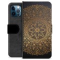 iPhone 12 Pro prémium pénztárca tok - Mandala