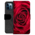 iPhone 12 Pro prémium pénztárca tok - Rose