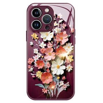 iPhone 13 Pro Flower Bouquet Hybrid Case - Wine Red