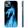 iPhone 13 TPU tok - Blue Fire Dragon