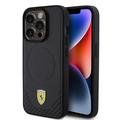 iPhone 15 Pro Ferrari Carbon fém logós Ferrari fém logós tok - Fekete