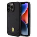 iPhone 15 Pro Max Ferrari Carbon fém logós fémtok - fekete