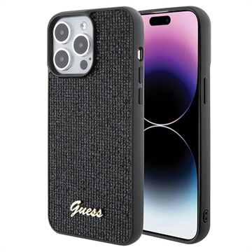 iPhone 15 Pro Max Guess Disco Metal Script Logo Case - Black