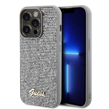 iPhone 15 Pro Max Guess Disco Metal Script Logo Case - Silver