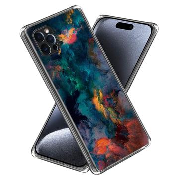 iPhone 15 Pro Max Stílusos Ultravékony TPU Tok - Színes Felhők