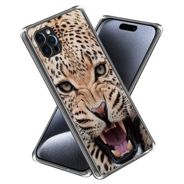 iPhone 15 Pro Max Stílusos Ultravékony TPU Tok - Leopárd