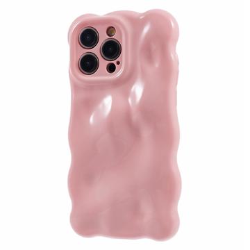 iPhone 15 Pro Max hullámos szélű Candy Bubbles TPU tok - Rózsaszín