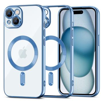 iPhone 15 Tech-Protect MagShine Case - MagSafe Compatible - Clear / Dark Blue