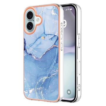 iPhone 16 Plus Marble Pattern Electroplated IMD TPU Case