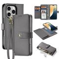 iPhone 16 Pro Max Dux Ducis Lawa Wallet Leather Case w. Magnetic Cover - Grey