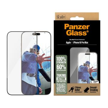 iPhone 16 Pro Max PanzerGlass Ultra-Wide Fit EasyAligner képernyővédő fólia - fekete él