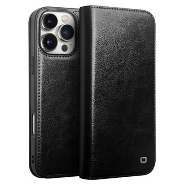 iPhone 16 Pro Max Qialino Classic Wallet Leather Case - Black