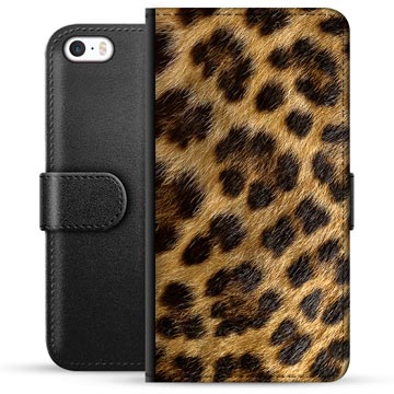 iPhone 5/5S/SE prémium pénztárca tok - Leopard