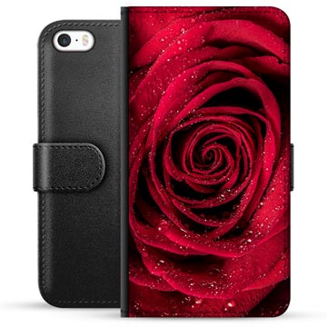 iPhone 5/5S/SE prémium pénztárca tok - Rose