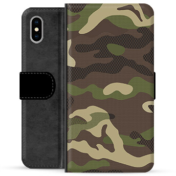 iPhone X / iPhone XS Premium pénztárca tok - Camo