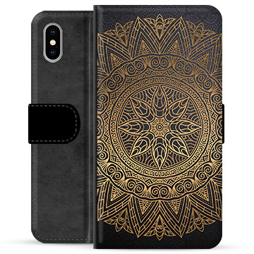 iPhone X / iPhone XS Premium pénztárca tok - Mandala