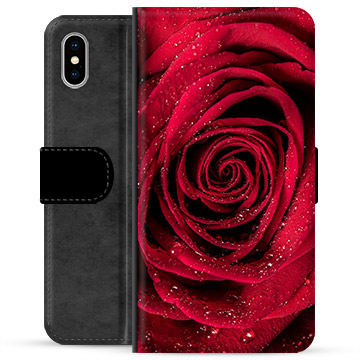 iPhone X / iPhone XS prémium pénztárca tok - Rose