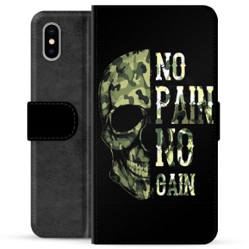 iPhone X / iPhone XS prémium pénztárca tok - No Pain, No Gain